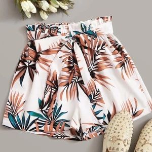 Leaf Print Shorts
